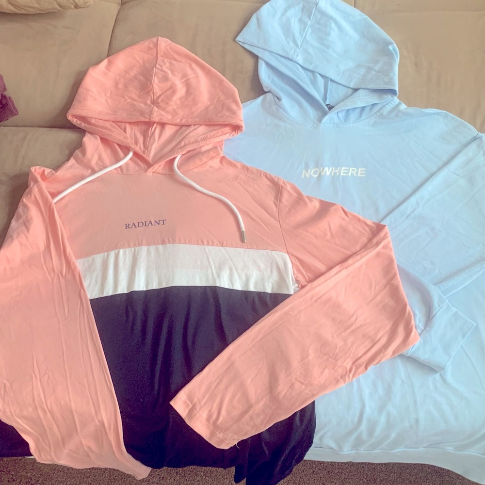 Lot of two long sleeves with hood men’s shirts